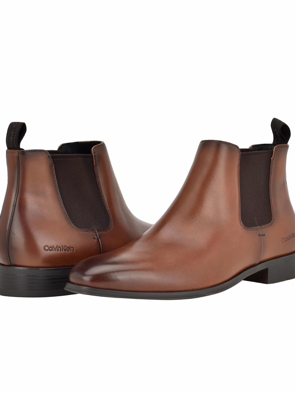 Calvin Klein Brown Leather Chelsea Chukka Boots